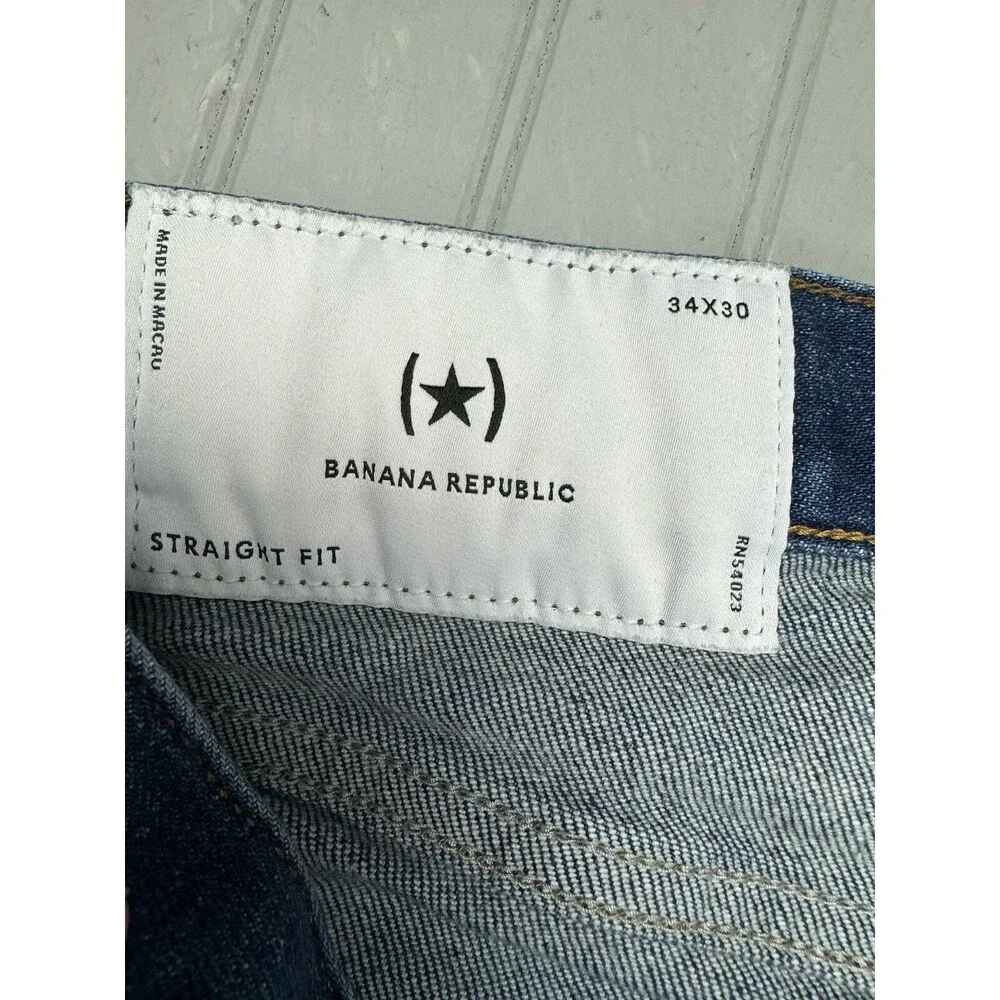 Banana Republic Size 34x30 Mens Jeans Straight Fit (Actual Inseam 28.5)